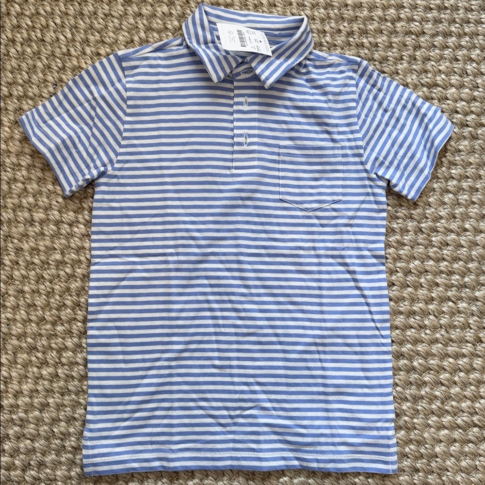 Crew cuts stripe jersey polo size S (6-7) jcrew